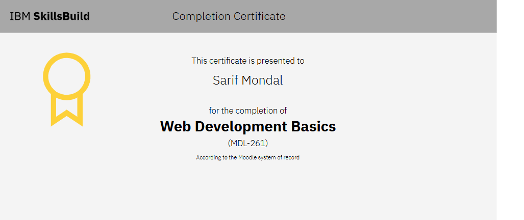 IBM Web Dev Certificate